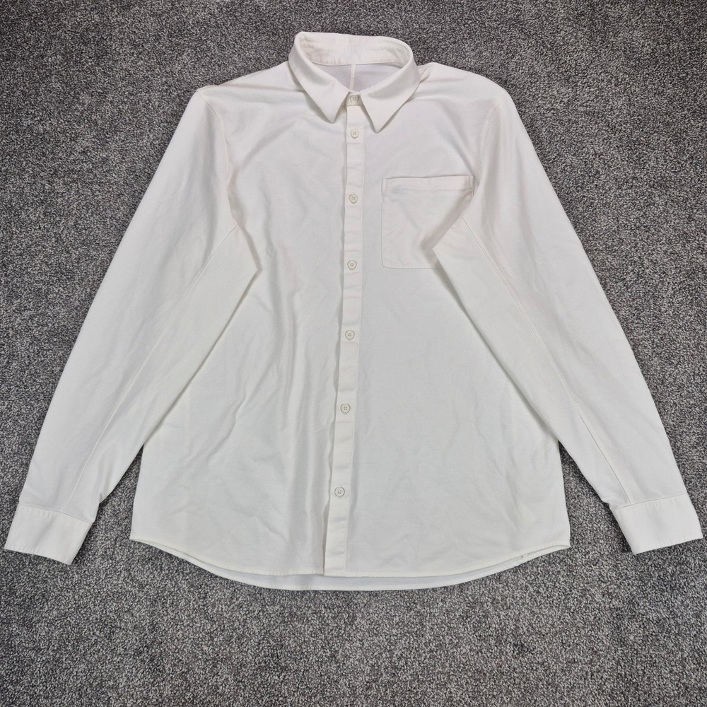 Lululemon Commission Shirt Mens XL White Button Long Sleeve Button Up Pocket - Picture 1 of 7